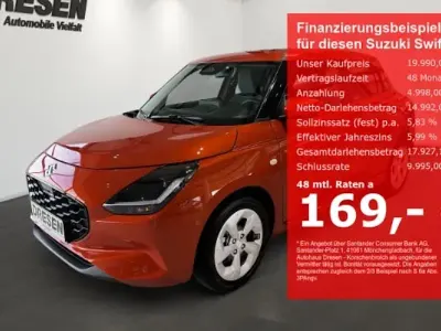 Neu Suzuki Swift Comfort 81 PS (59 kW) 2026 Orange Kleinwagen