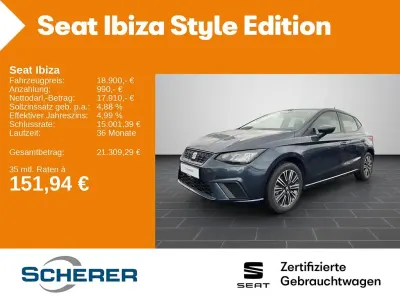 Usado Seat Ibiza Style 116 HP (85 kW) 2024 Cinzento Citadino