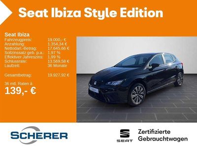 Gebraucht Seat Ibiza Style 116 PS (85 kW) 2024 Midnight schwarz metallic (metallic) Kleinwagen