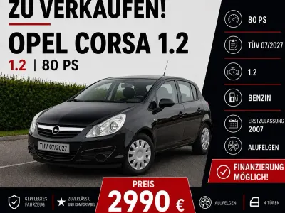 Gebraucht Opel Corsa 80 PS (58 kW) 2007 Schwarz Kleinwagen