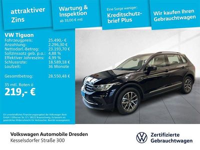 Gebraucht VW Tiguan Life 122 PS (89 kW) 2023 Schwarz SUV