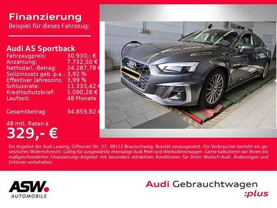 Usata Audi A5 Sportback S-Line 163 CV (119 kW) 2020 Grigio Utilitaria
