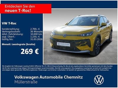 Neu VW T-Roc Life 150 PS (110 kW) 2025 Gelb SUV