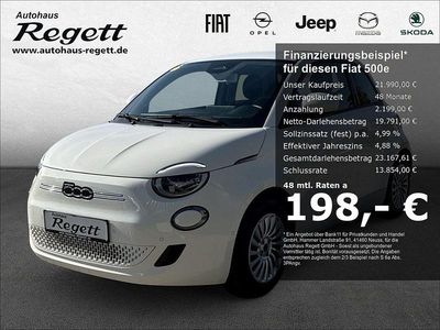 Gebraucht Fiat 500e Basis 86 kW (118 PS) 2023 Arktis weiß) (weiss Kleinwagen