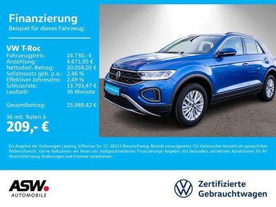 Ravennablau metallic Gebraucht 2024 VW T-Roc Life SUV | 24.730 € (Fairer Preis)