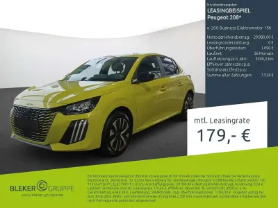 Neu Peugeot e-208 Business-Line 114 kW (156 PS) 2025 Farbe aguedagelb/typ aussenverkleidung metalliclackierung Kleinwagen