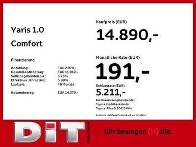 Gebraucht Toyota Yaris Basis 72 PS (52 kW) 2023 Schneeweiß Kleinwagen