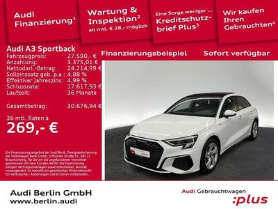 Gebraucht Audi A3 S-Line 150 PS (110 kW) 2022 Gletscherweiß metallic Limousine