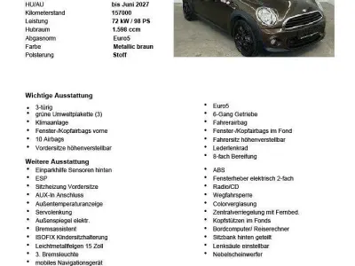 Gebraucht Mini ONE 98 PS (72 kW) 2011 Braun Kleinwagen