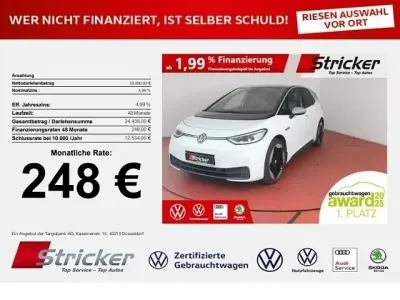 Gebraucht VW ID.3 150 kW (204 PS) 2020 Gletscherweiß metallic schwarz (metallic) Kleinwagen