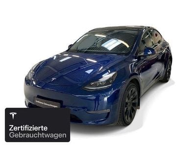 Usado Tesla Model Y Long Range AWD 258 kW (351 HP) 2021 Azul SUV