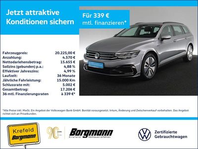 Gebraucht VW Passat GTE 218 PS (160 kW) 2020 Silber / pyrit silber Kombi