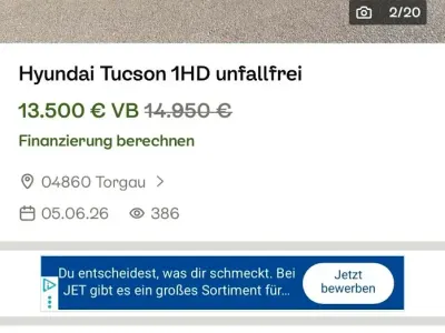 Gebraucht Hyundai Tucson 132 PS (97 kW) 2018 Weiß SUV