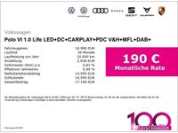 gebraucht VW Polo VI 1.0 Life LED+DC+CARPLAY+PDC V&H+MFL+DAB+
