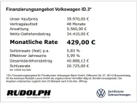 Neu VW ID.3 Pro 150 kW (204 PS) 2025 Schwarz Kleinwagen