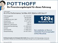 gebraucht VW ID3 Pro Performance 1st Max ACC Matrix-LED Navi P