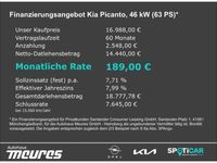 gebraucht Kia Picanto Vision AMT Navi USB SHZ PDC Klima Kollisionswarner LenkradHZG