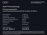 Gebraucht Audi A3 Advanced Plus 204 PS (150 kW) 2022 Rot Limousine