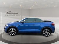 Gebraucht VW T-Roc Cabriolet R-line 150 PS (110 kW) 2021 Ravennablau metallic/schwarz Cabrio