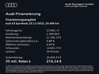 Gebraucht Audi A3 Performance 204 PS (150 kW) 2022 Brillantschwarz Limousine