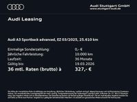Gebraucht Audi A3 Advanced Plus 150 PS (110 kW) 2025 Mythosschwarz metallic Limousine