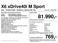 Gebraucht BMW X6 M Sport 381 PS (280 kW) 2025 Schwarz SUV