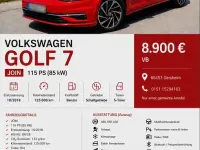 Gebraucht VW Golf VII Join 116 PS (85 kW) 2018 Rot Limousine