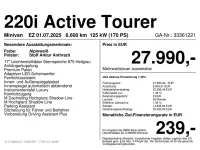 Gebraucht BMW 220 Active Tourer 170 PS (125 kW) 2025 Alpinweiß Van / Kleinbus