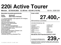 Gebraucht BMW 220 Active Tourer 170 PS (125 kW) 2025 Alpinweiß Van / Kleinbus