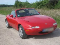 Gebraucht Mazda MX5 90 PS (66 kW) 1996 Rot Cabrio