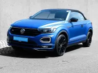 Gebraucht VW T-Roc Cabriolet R-line 150 PS (110 kW) 2022 Ravennablau matt/schwarz (metallic) Cabrio