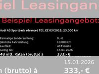 Gebraucht Audi A3 Advanced Plus 150 PS (110 kW) 2025 Weiß (gletscherweiß metallic) Limousine