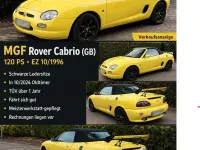 Gebraucht Rover MGF 120 PS (88 kW) 1997 Gelb Cabrio