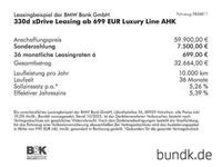 gebraucht BMW 330 330 d xDrive Leasing ab 465 EUR Luxury Line AHK Bluetooth Navi Vollleder Klima Ak