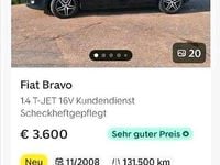 Gebraucht Fiat Bravo 120 PS (88 kW) 2008 Schwarz Kleinwagen