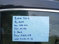 Second-hand BMW 730 231 CP (169 kW) 2007 Negru Berlinǎ