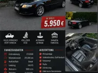 Gebraucht Audi A4 Cabriolet S-Line 140 PS (102 kW) 2008 Schwarz Cabrio