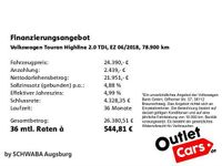 Gebraucht VW Touran Highline 190 PS (139 kW) 2018 Caribbean blue metallic Van / Kleinbus