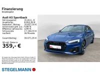 Gebraucht Audi A5 Sportback S-Line 163 PS (119 kW) 2023 Ascariblau metallic Kleinwagen