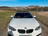 gebraucht BMW 218 i M - CABRIO - WEISS / LEDER BRAUN TOP