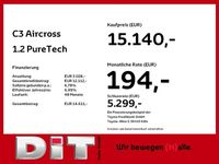 Gebraucht Citroën C3 Aircross PureTech 131 PS (96 kW) 2023 Lack grau artense/ typ aussenverkleidung (metallic) SUV