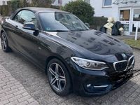 gebraucht BMW 218 i SportLine Cabrio, schwarzmet.Benzin, 44000km,Service neu
