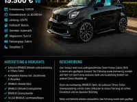 Gebraucht Smart ForTwo Cabrio Brabus 109 PS (80 kW) 2016 Schwarz Cabrio