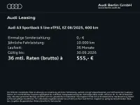 Neu Audi A3 Sportback e-tron S-Line 204 PS (150 kW) 2025 Mythosschwarz metallic Kleinwagen