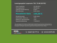 Neu Leapmotor T03 69 kW (95 PS) 2026 Blau Kleinwagen