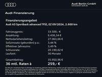 Gebraucht Audi A3 Advanced Plus 150 PS (110 kW) 2024 Navarrablau metallic Kombi