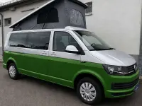 Gebraucht VW California California 150 PS (110 kW) 2019 Silbergrau / grün foliert opt Van