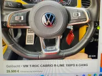 Gebraucht VW T-Roc Cabriolet R-line 150 PS (110 kW) 2021 Gelb Cabrio