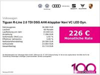 gebraucht VW Tiguan R-Line 2.0 TDI DSG AHK-klappbar Navi VC LED Dyn. Kurvenlicht