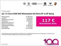 gebraucht VW up! 1.0 move DAB SHZ Winterpaket GA Klima BT el.SP Spieg. beheizbar teilb.Rücksb